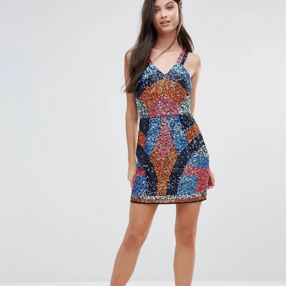 Beautiful Maya sequined dress, size 2 petite